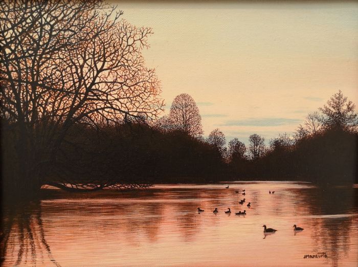 John Mansueto, "Warm Winter Morning", acrylic, 9 x 12, $600