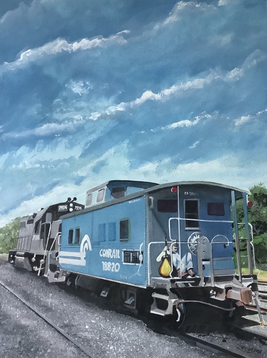 Michael Mendel ZEPEL ,"The Sugarland Kid , The Long and Lonely Road" ,watercolor,15x20, $2000