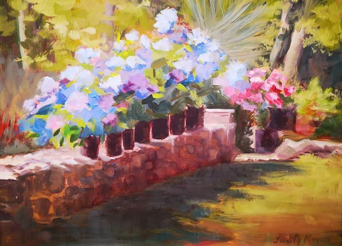 Judith Meyers, "Summer Blue", oil, 12 x 16, $450