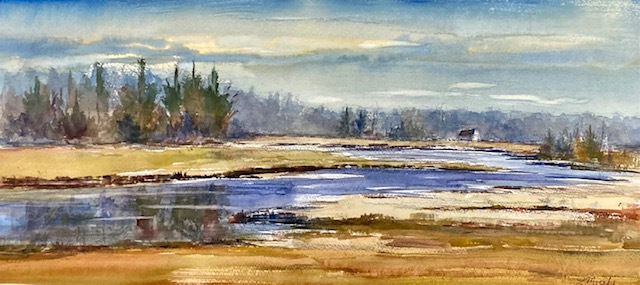 Lisa Miceli, "March Afternoon, Plein-air", watercolor, $550