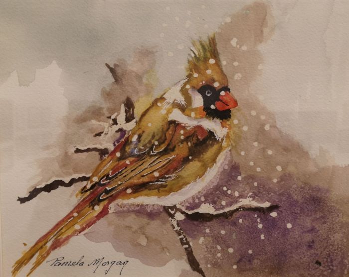 Pamela Morgan, "Beauty in the Snow", watercolor, 7 x 9, $375