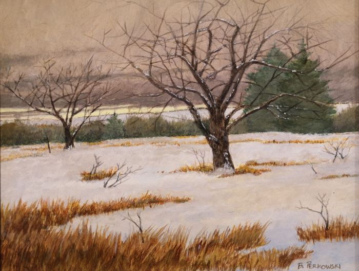 Bob Perkowski, "Late Afternoon Snow", acrylic, 8 x 10, $450