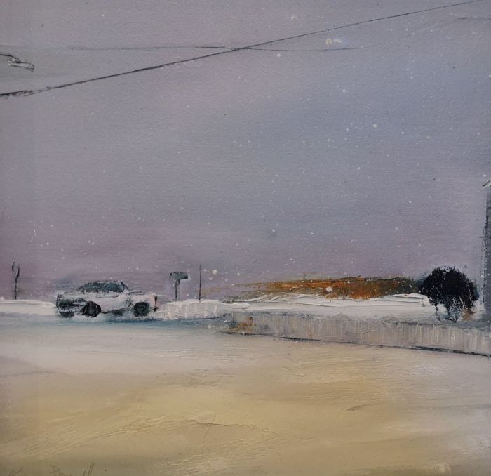 Karen Ponelli, "White Snow White Truck", oil,8x8, $300