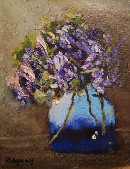Carol Ridgway, "Hydrangea Bloom", oil, 8 x 10, $300