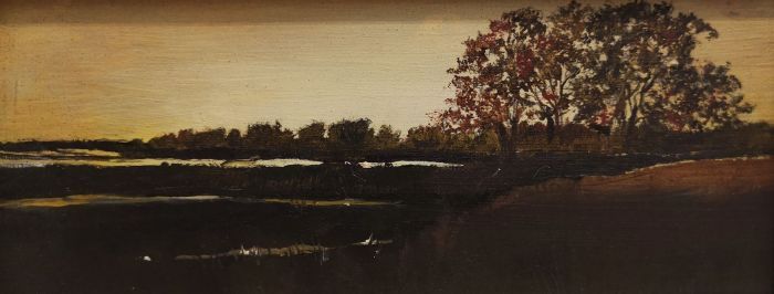 Nina Ritson, "The Marsh", oil, 3 x 6, $175