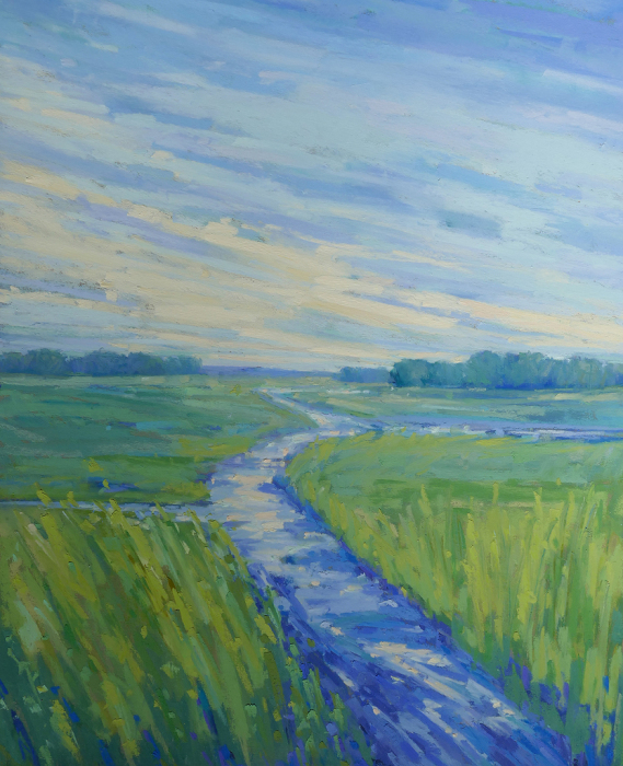 Diana Rogers, "Late Evening Light in the Wetlands", pastel, 14 x 11, $500