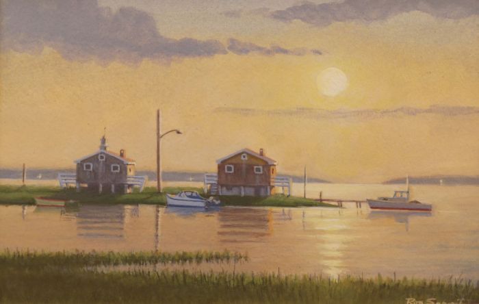 Ron Saporito, "A Day's End", acrylic, 6 x 9, $450  SOLD