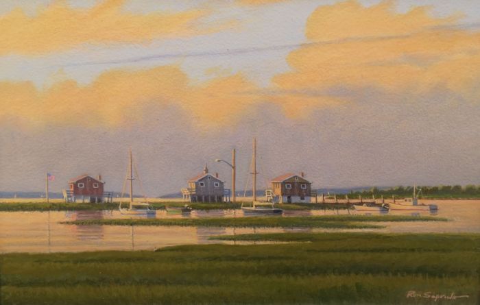 Ron Saporito, "A Summer's Eve", acrylic, 8 x 12, $490. SOLD