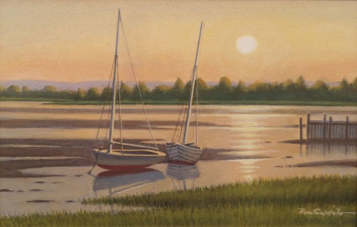 Ron Saporito, "Ebb Tide", acrylic, 6 x 9, $450