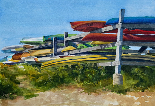 Patricia Shoemaker, "Breaktime" ,watercolor, 8x10, $600