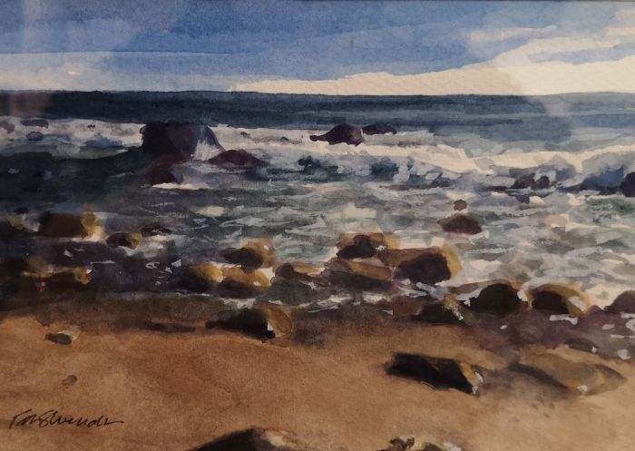Patricia Shoemaker, "Along Mohegan Bluffs", watercolor, 5 x 7, $450