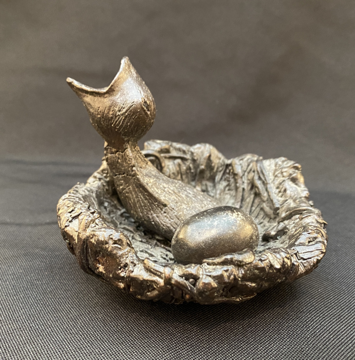 Joseph Soares, "Love Thy Nest", lost wax bronze, $330