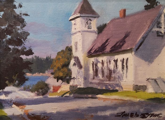 Caleb Stone, "Early Morning Port Clyde", oil, 6 x 8, $750