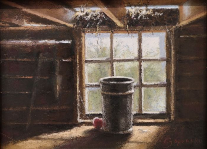Karen Suponski, "Garden Shed", pastel, , $325