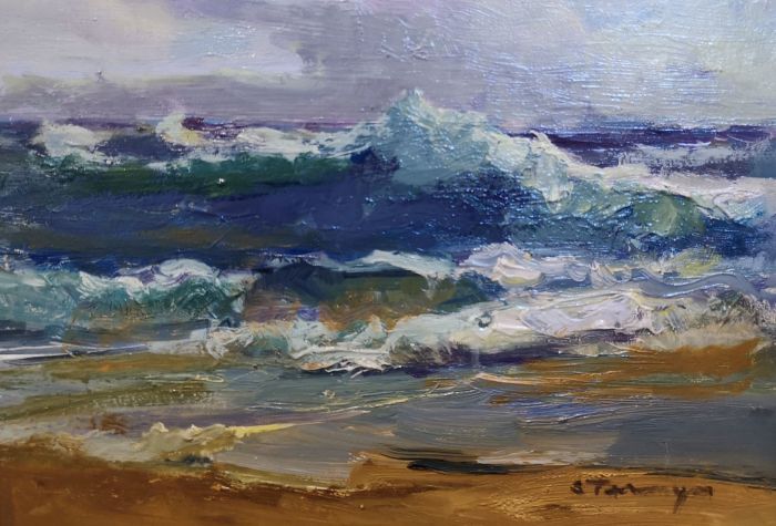 Susan Termyn, "Winter Ocean", oil, 5 x 7, $550