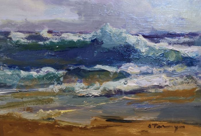 Susan Termyn, "Winter Ocean", oil, 5 x 7, $550
