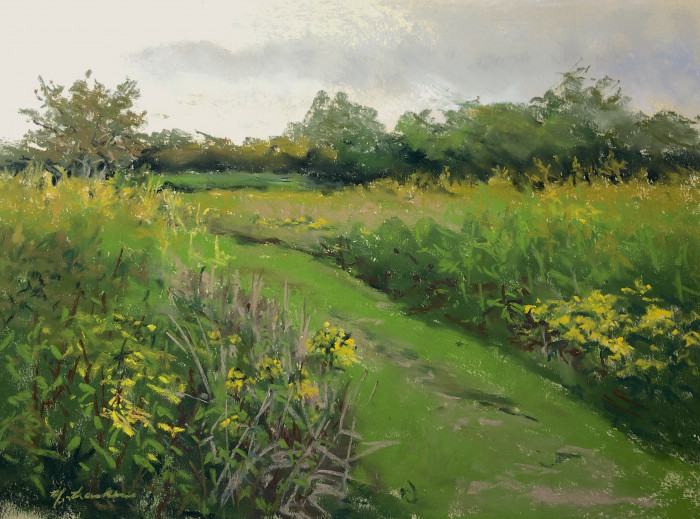 Peggy Traskos, "Before the Rain", pastel, $375