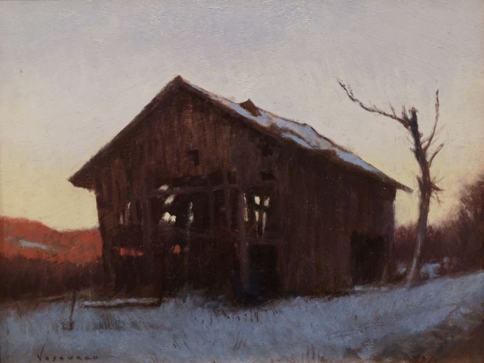 David K. Vosburgh, "Wilcox's Barn", oil, 8 x 10, $600