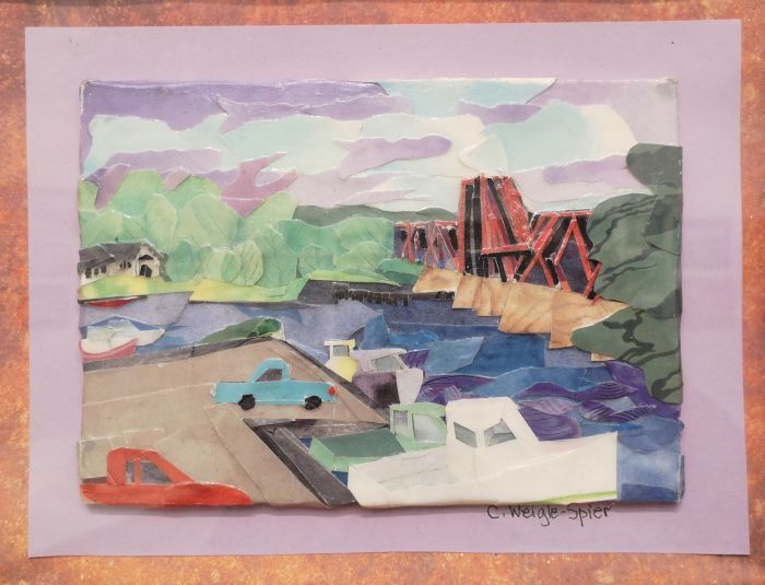 Candice Weigle-Spier, "Ferry Point", collage, 5 x 7, $550