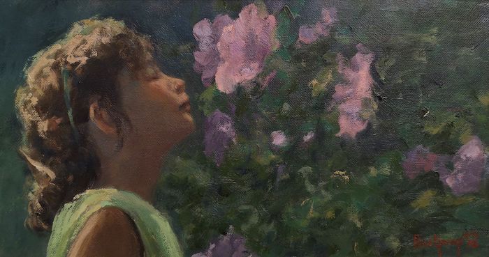 Cean Youngs, "Nose Tickling Fragrance", oil, 8 x 16, $3,500