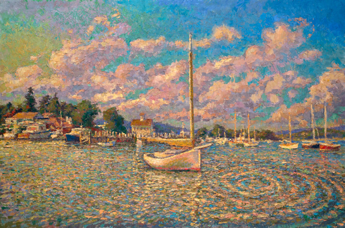 Leif Nilsson, "Catboat at Essex", oil, 36 x 54, $24,000
