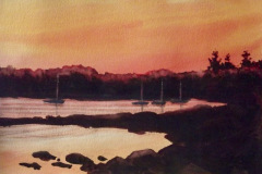 Ralph Acosta, "Sunrise", watercolor,7x11, $300