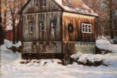 Sharon Jordan Bahosh, "New England Barn", oil, 14 x 18, $1,500