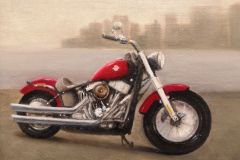Patt Baldino, "Red Harley", oil, 8 x 10, $800