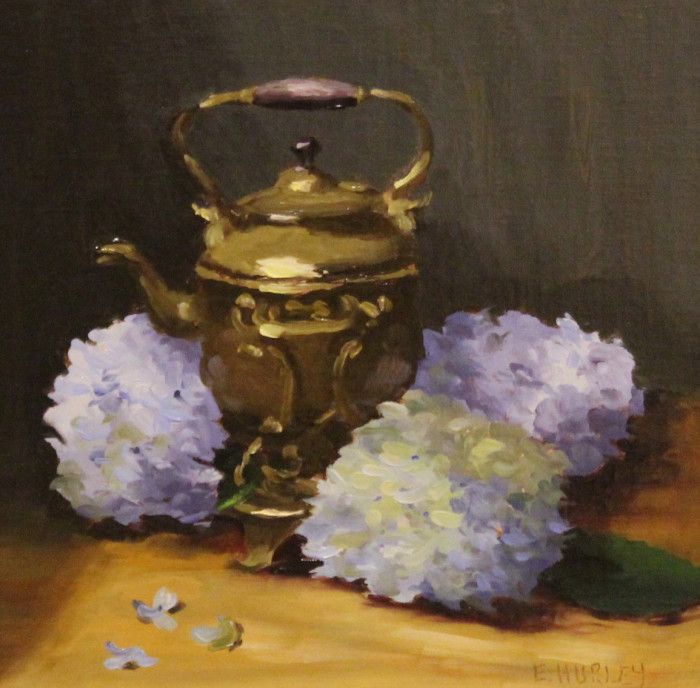 Hurley-Ellen-Samovar-and-Hydrangeas-oil-440-10x10
