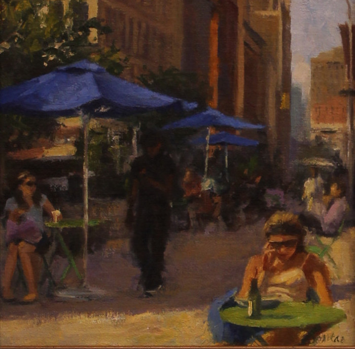 Jositas-Susan-Meet-me-by-the-Blue-Umbrella-oil-750-8x8