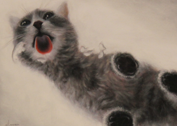 Laiuppa-Mike-Dont-Worry-the-Cat-will-Clean-It-Up-oil-450-9x12