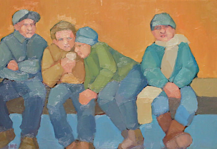 Centrella_Mike_Bench_Warmers_oil_400_11x15