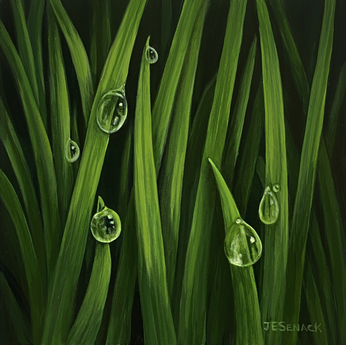 Senack, J. Elaine, "Dewdrops", acrylic, $750, 6x6