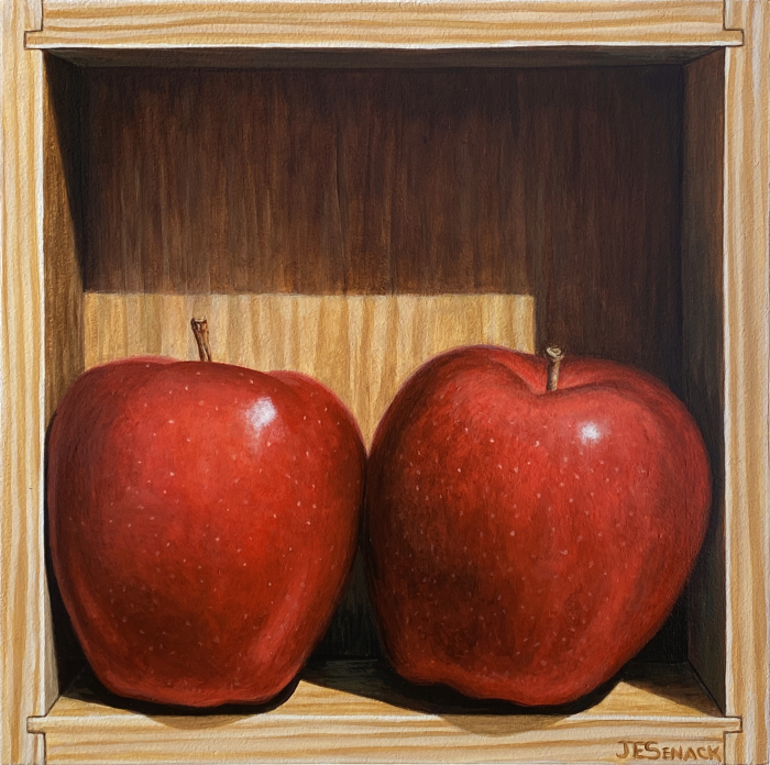 Senack, J Elaine, "Double Delicious", acrylic, $850, 8x8