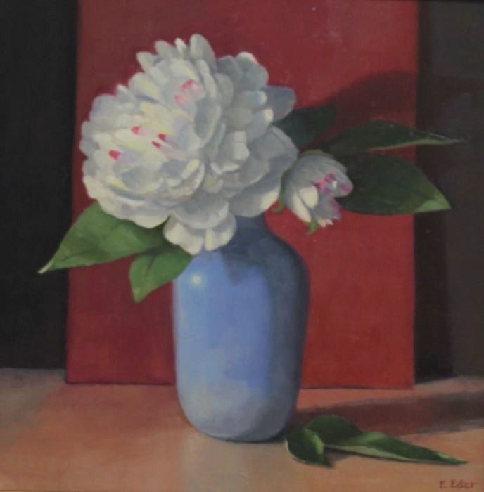 Eileen Eder, "White Peony", Oil, $1,200