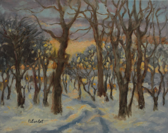 Patricia Corbett, "Winter's Glow", Oil, $2,000