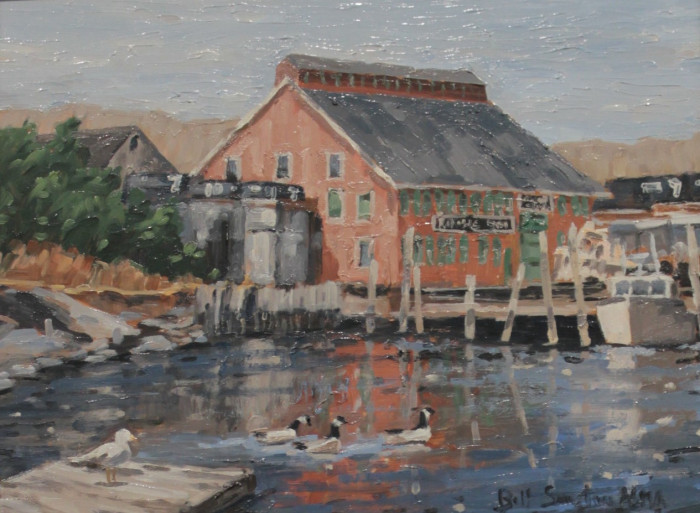 Bill Sonstrom, "Old Thames Shipyard", Oil, $775