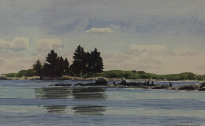 Sean Murtha, "Incoming Tide, Harbor Island", Watercolor, $300