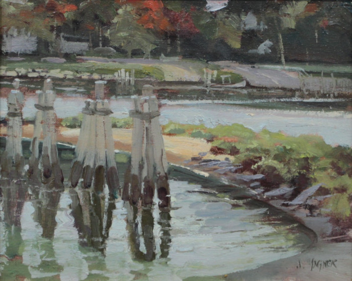 James Magner, "Ferry Landing", Oil, $850