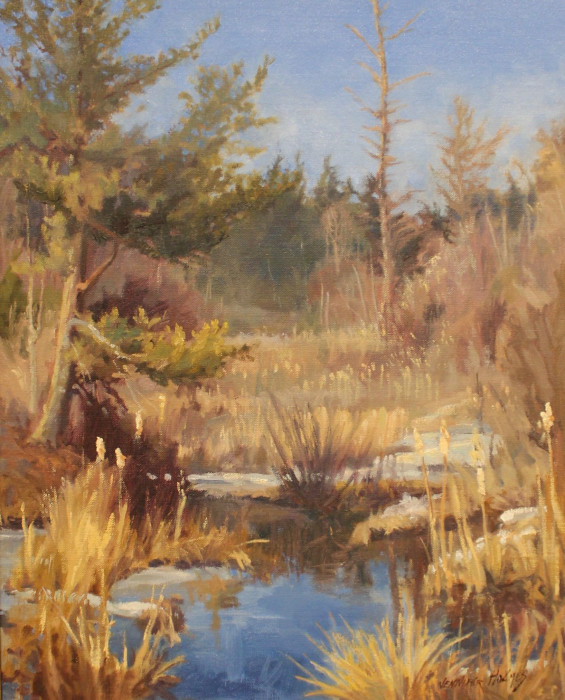 Jennifer Holmes, "Winter Marsh", Oil, $2,400