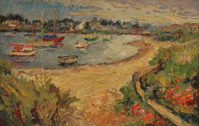 Leif Nilsson, "Dink at Napatree, Watch Hill", Oil, $3,600
