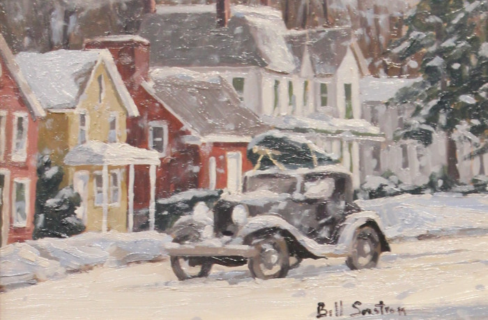 Bill Sonstrom, "Model at Christmas", Oil, $600
