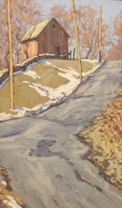 Jim Laurino, "New Barn, 1st Day of Spring", Oil, $1,400