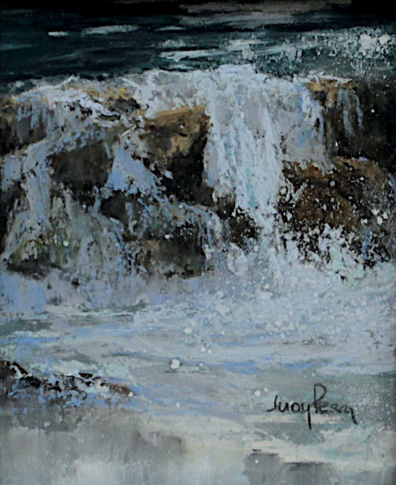Judy Perry, "On the Rocks III", Pastel, $450