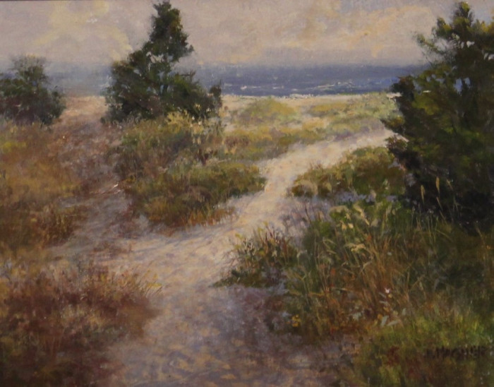 James Magner, "Beach Walk", Oil, $850