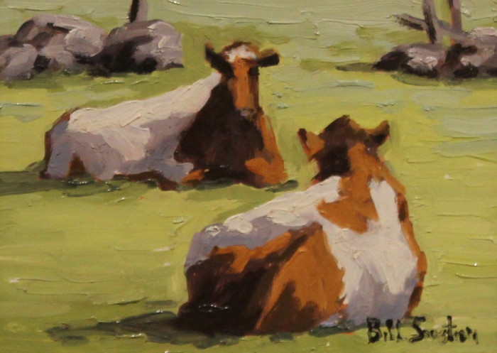 Bill Sonstrom, "Watching You, Tiffany Farms", Oil, $375