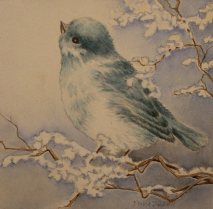 Paula Karen Dewell, "Snow Bird", Acrylic, $125