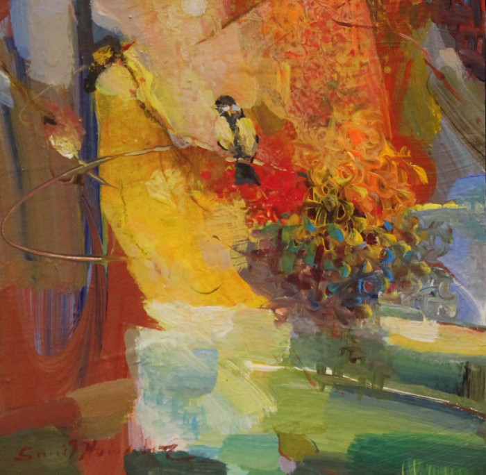 Sunil Howlader, "Yellow Bird", Acrylic, $550