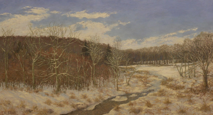 Vincent Elliott, "Spring Snow Early AM", Oil/Wax, $2,100