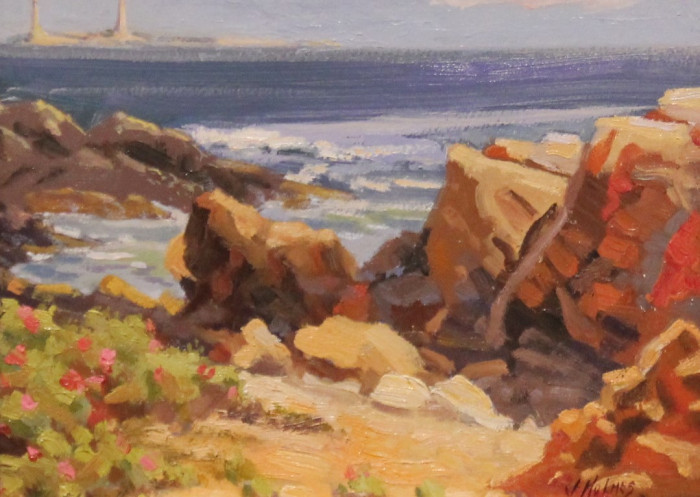 Jennifer Holmes, "Twin Lights Gloucester View", Oil, $800